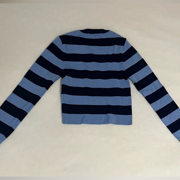 ZARA blue striped ribbed crop top - long sleeve - Picture 3 of 4